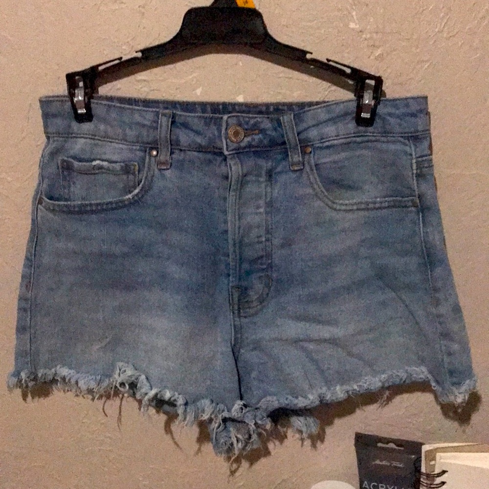 Frayed Blue Jean Shorts